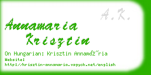 annamaria krisztin business card